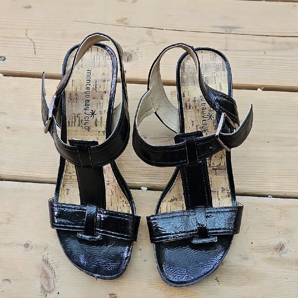 Montego Bay Club Glossy Black Sandals